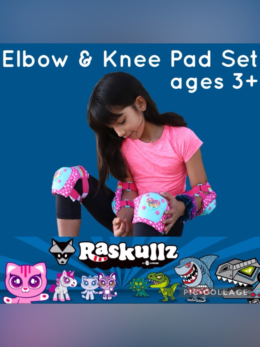 ✨Raskullz✨Super Rainbow Corn✨ Unicorn Elbow and Knee Pad Set✨Ages 3 & up✨